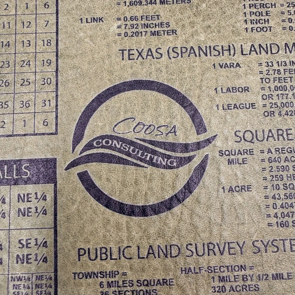 Coosa Consulting Land Survey Reference Mouse Pad Texas Spanish Measure Tan